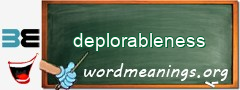 WordMeaning blackboard for deplorableness